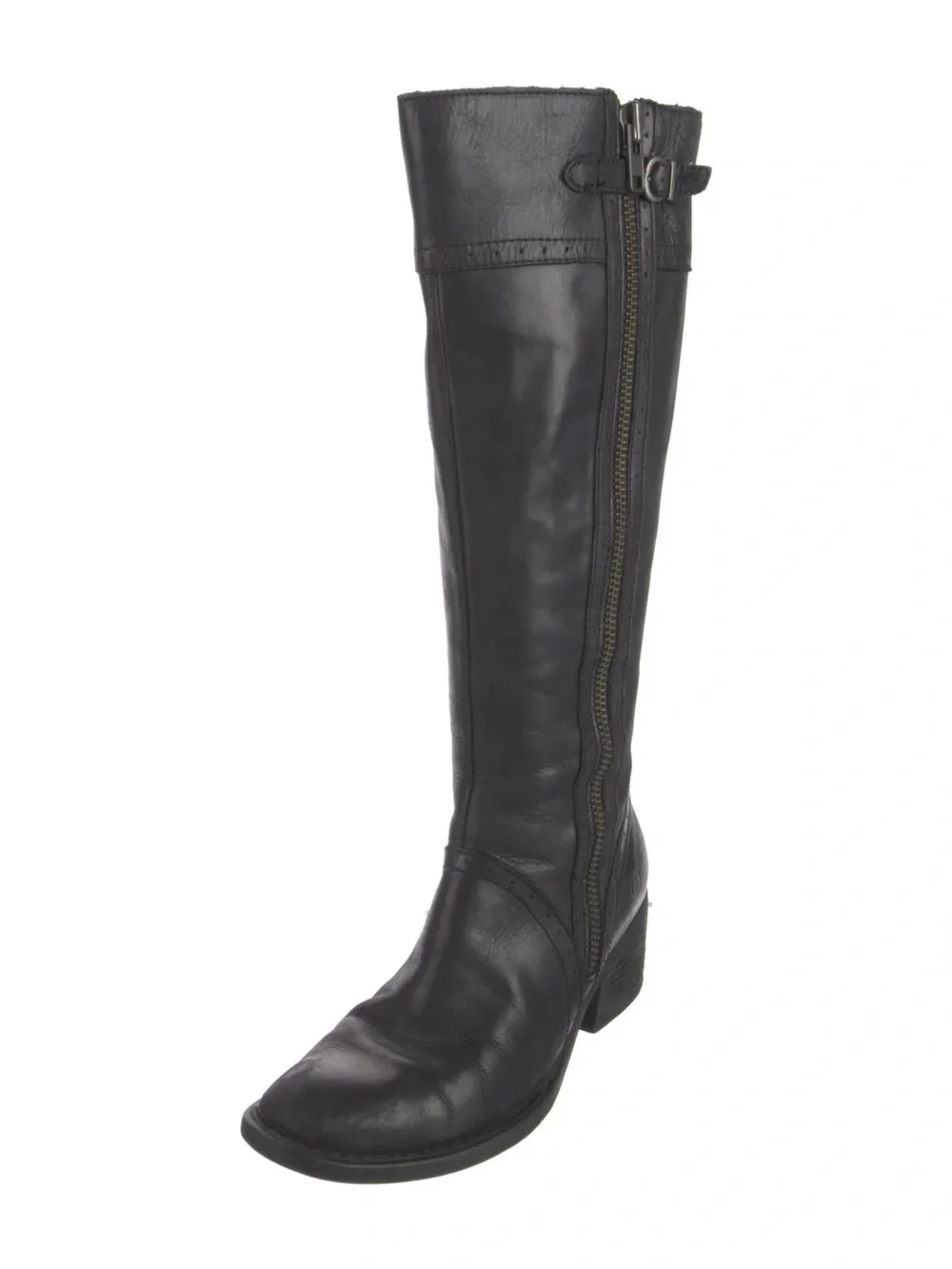 BORN Leather $290 • 7 1/2 • Knee-High Zip Riding Boot